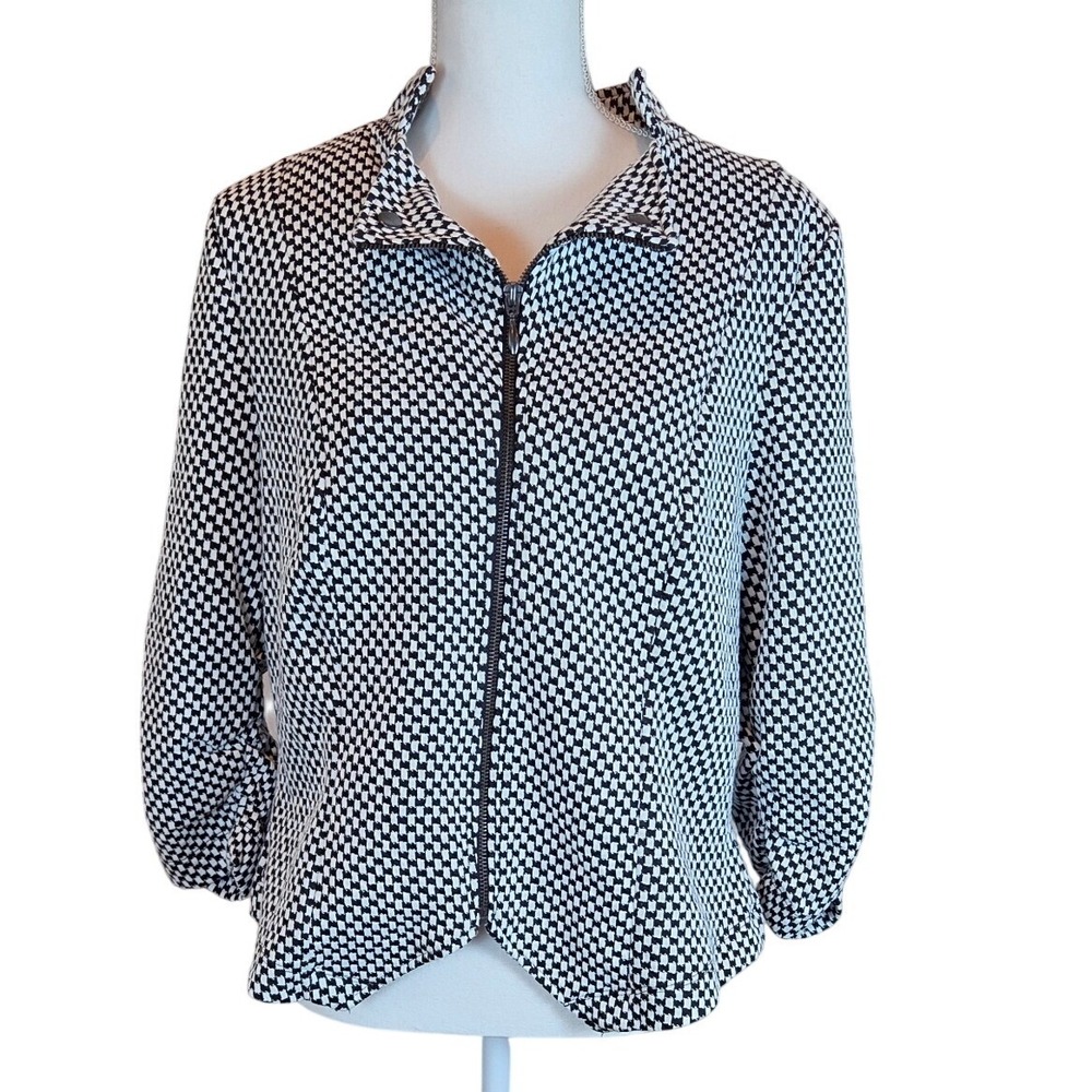 Torrid Black White Houndstooth Zip Up Jacket  Plus Size 1 Dark Academia Classic
